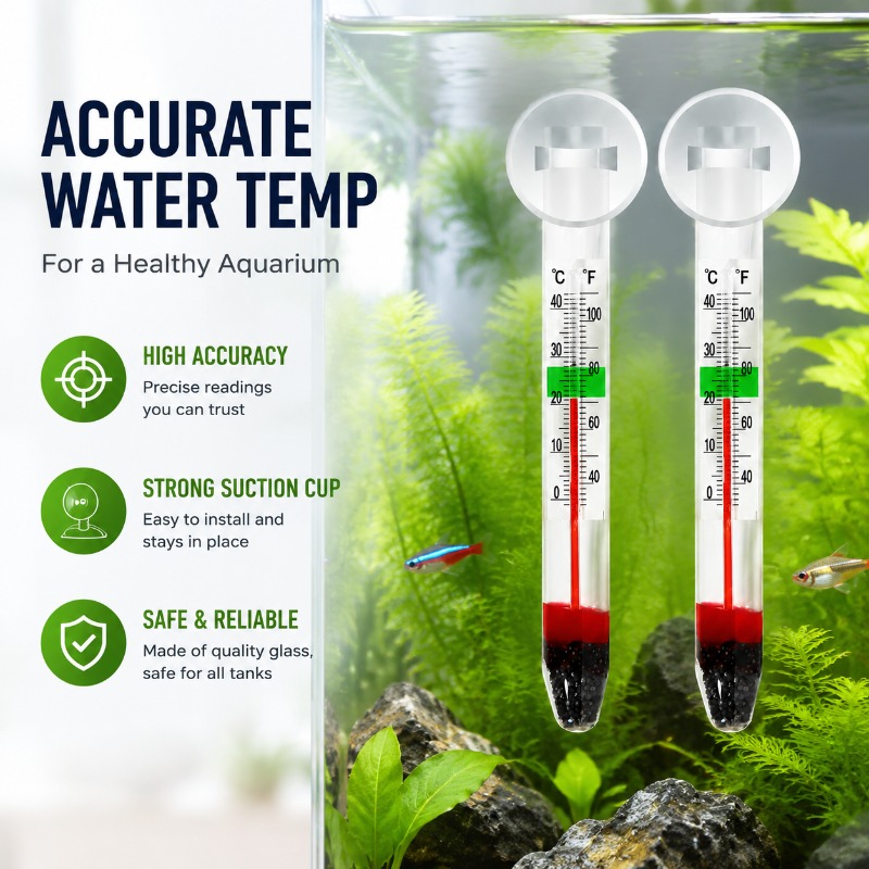 Planted Aquarium Water Temperature - Termômetro de Vidro para Aquário com
