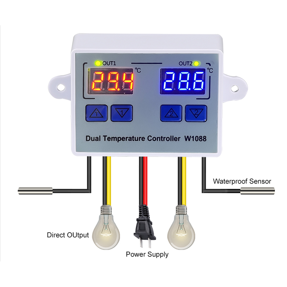 W1088 duplo led digital sensor - Planted Aquarium Temperature avaliação e preço
